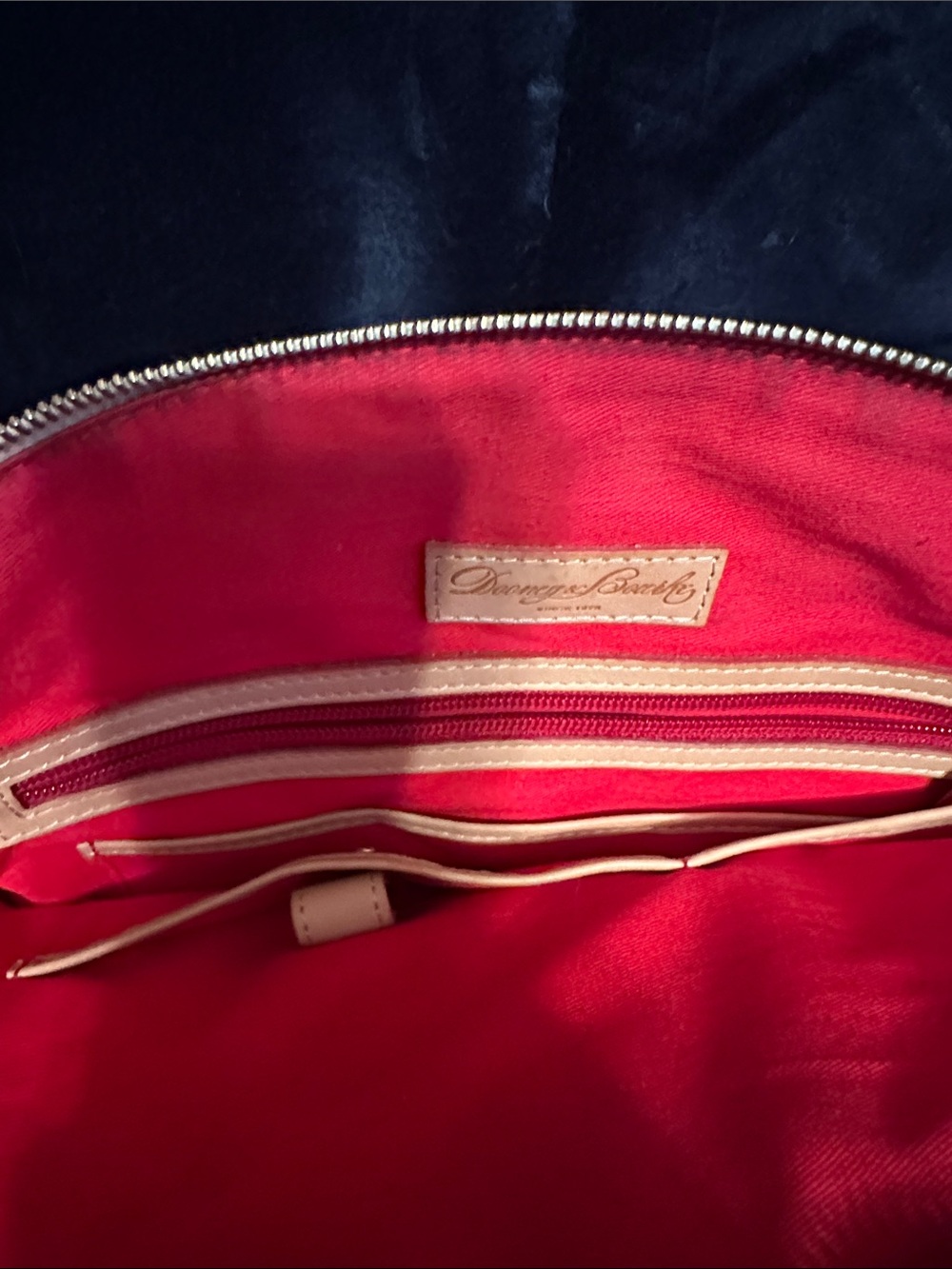 Dooney & Bourke Cream Quilted Leather Tote with Tan Trim - Picture 7 of 11